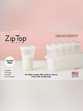Zip Top Reusable Silicone Breast Milk Storage Bags